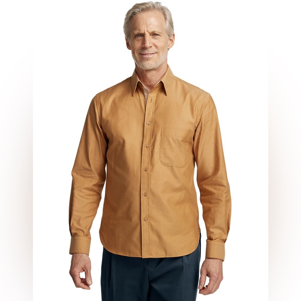 NWT Paul Fredrick Light Rust Cotton Button Down Classic Fit, Size Small - Picture 3 of 13